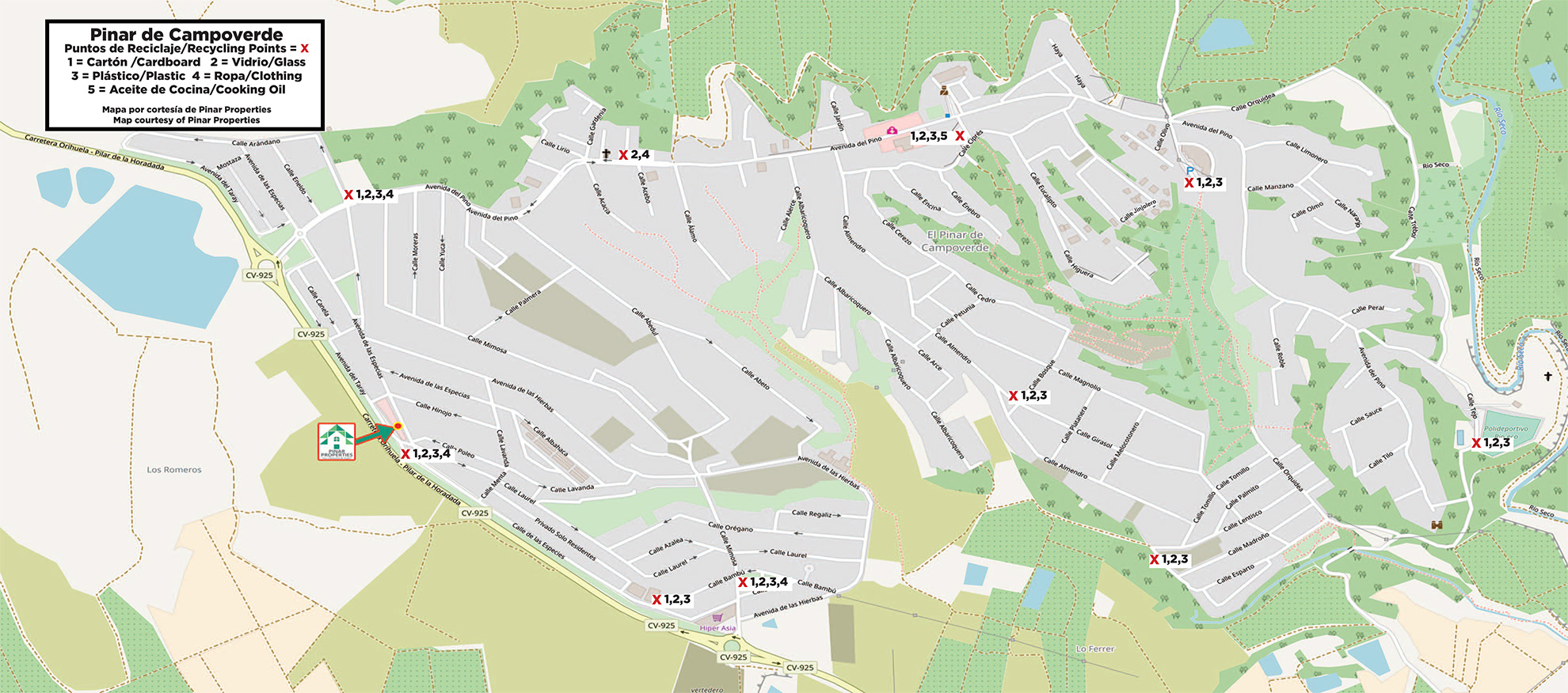 Recycling in Pinar de Campoverde